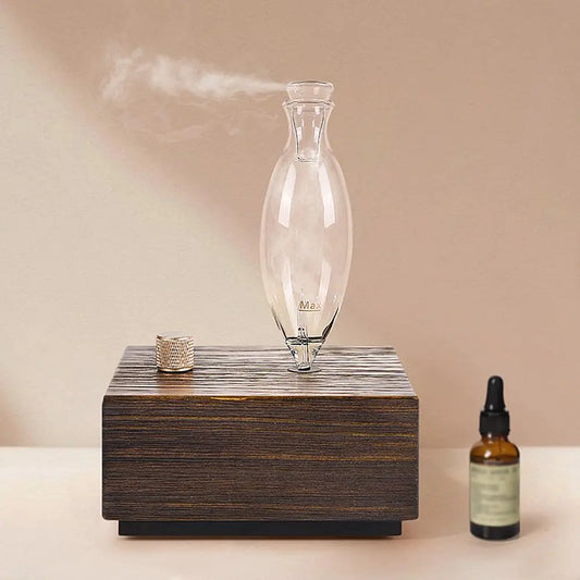 EcoLux Aroma Nebulizer - Water-Free Oil Diffuser in Glass & Wood