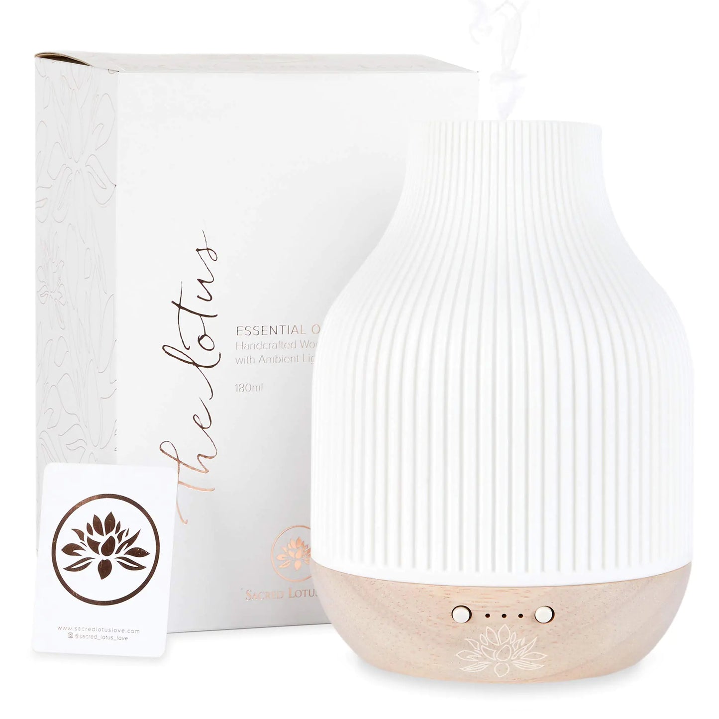 The Ceramic & Wood Essential Oil Diffuser Lamp